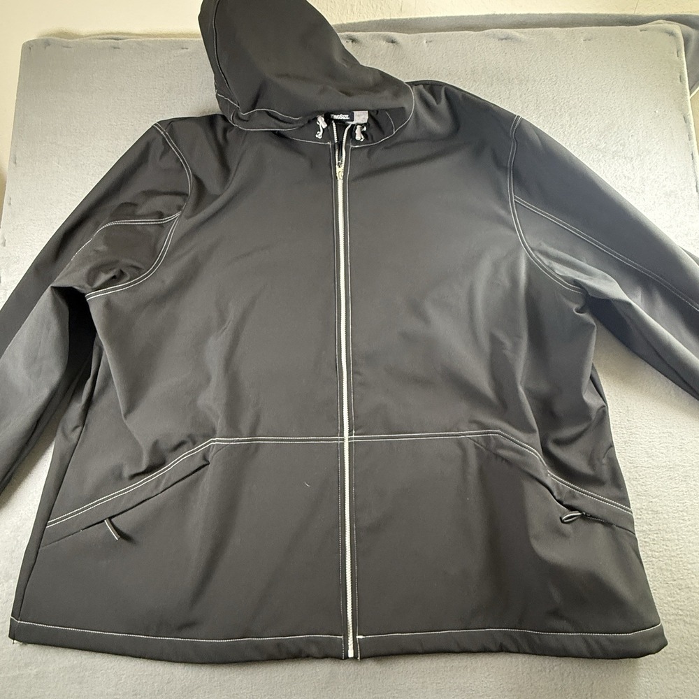 King‎ Size Black Jacket 5XL Hoodied Full Zip Vintage